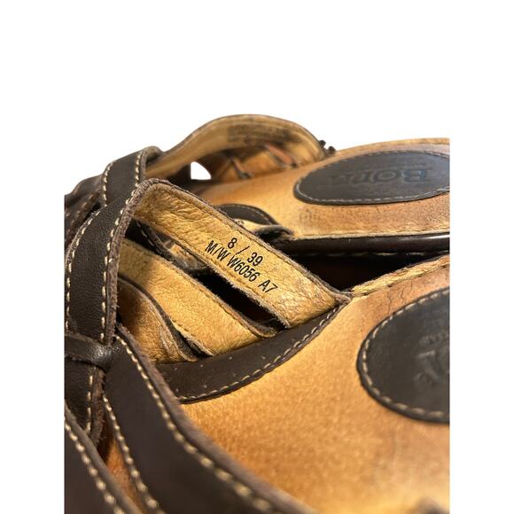 BORN Womens brown Leather Wedge W3056 Sandals Size 8 US - Picture 4 of 4